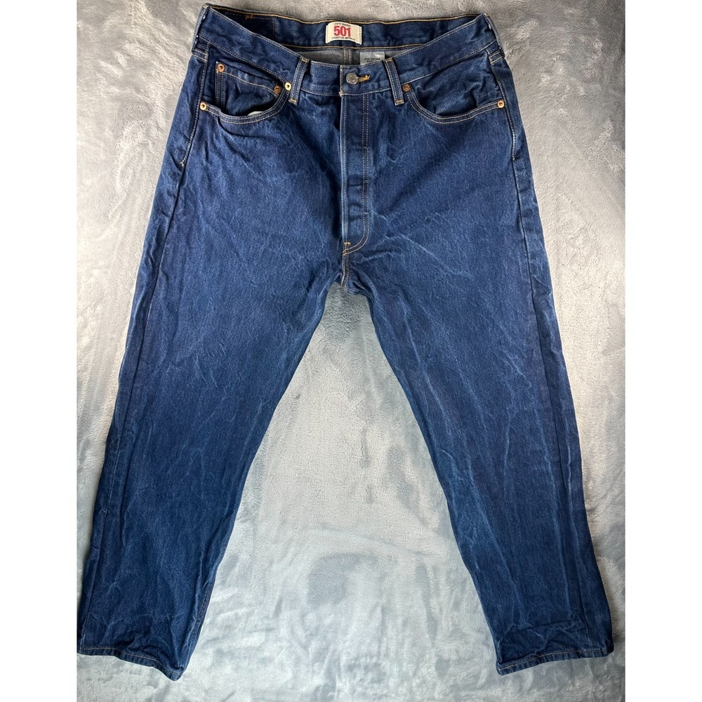 Levi's 501 Button Fly Jeans Men's 36x32 Straight Leg Medium Wash Denim